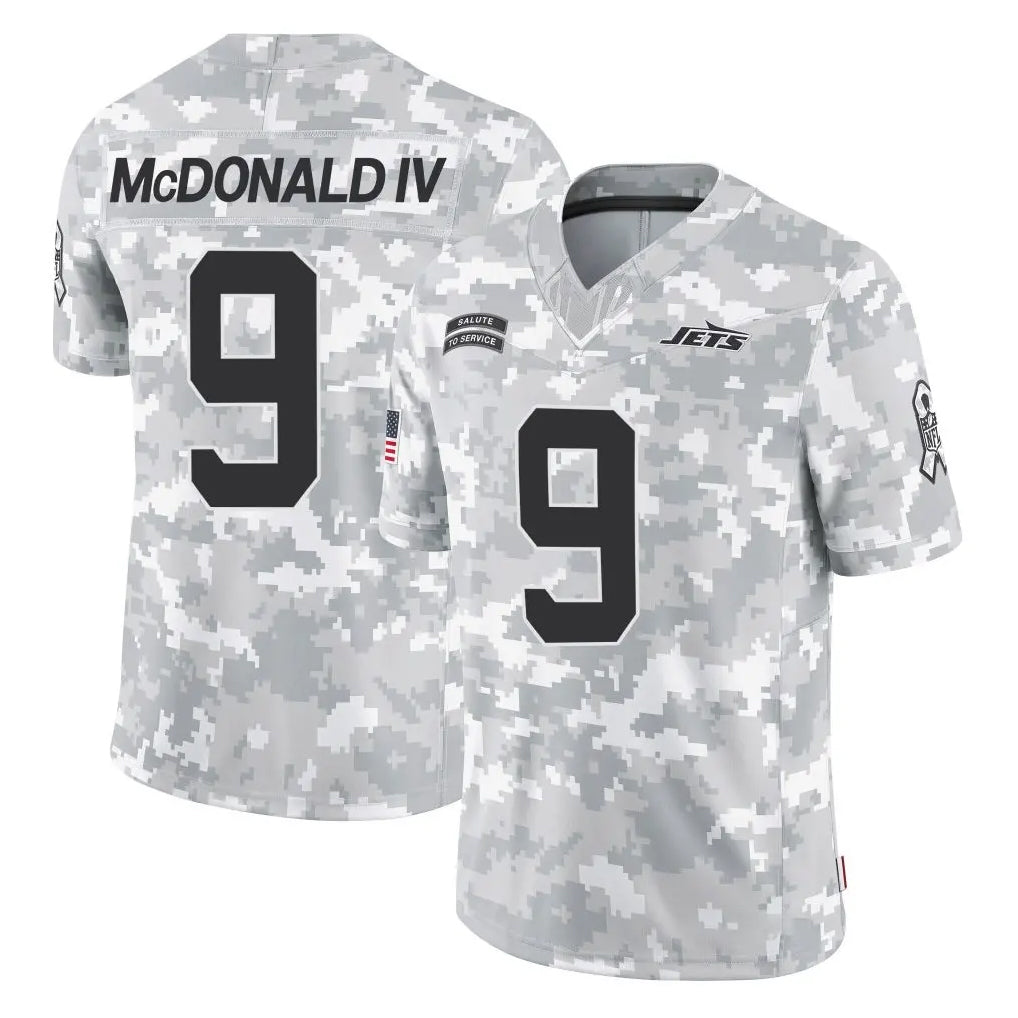 Tuec NY.Jets #9 Will McDonald IV Player Arctic Camo Salute to Service Limited Game Stitched Jerseys