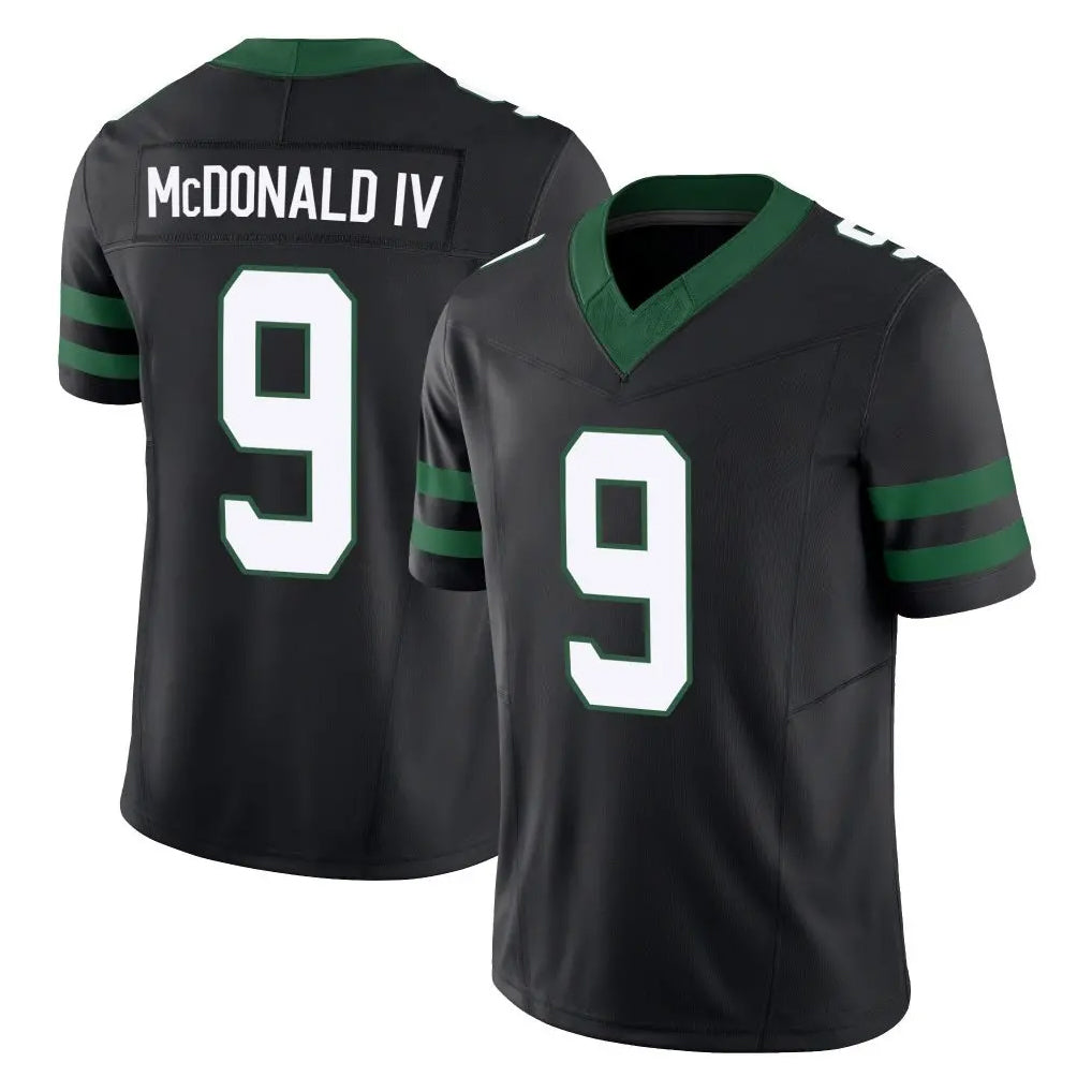Tuec NY.Jets #9 Will McDonald IV Player Black Limited Legacy Vapor F.U.S.E. Home Game Stitched Jerseys