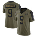 Tuec NY.Jets #9 Will McDonald IV Player Olive Salute To Service Limited Game Stitched Jerseys