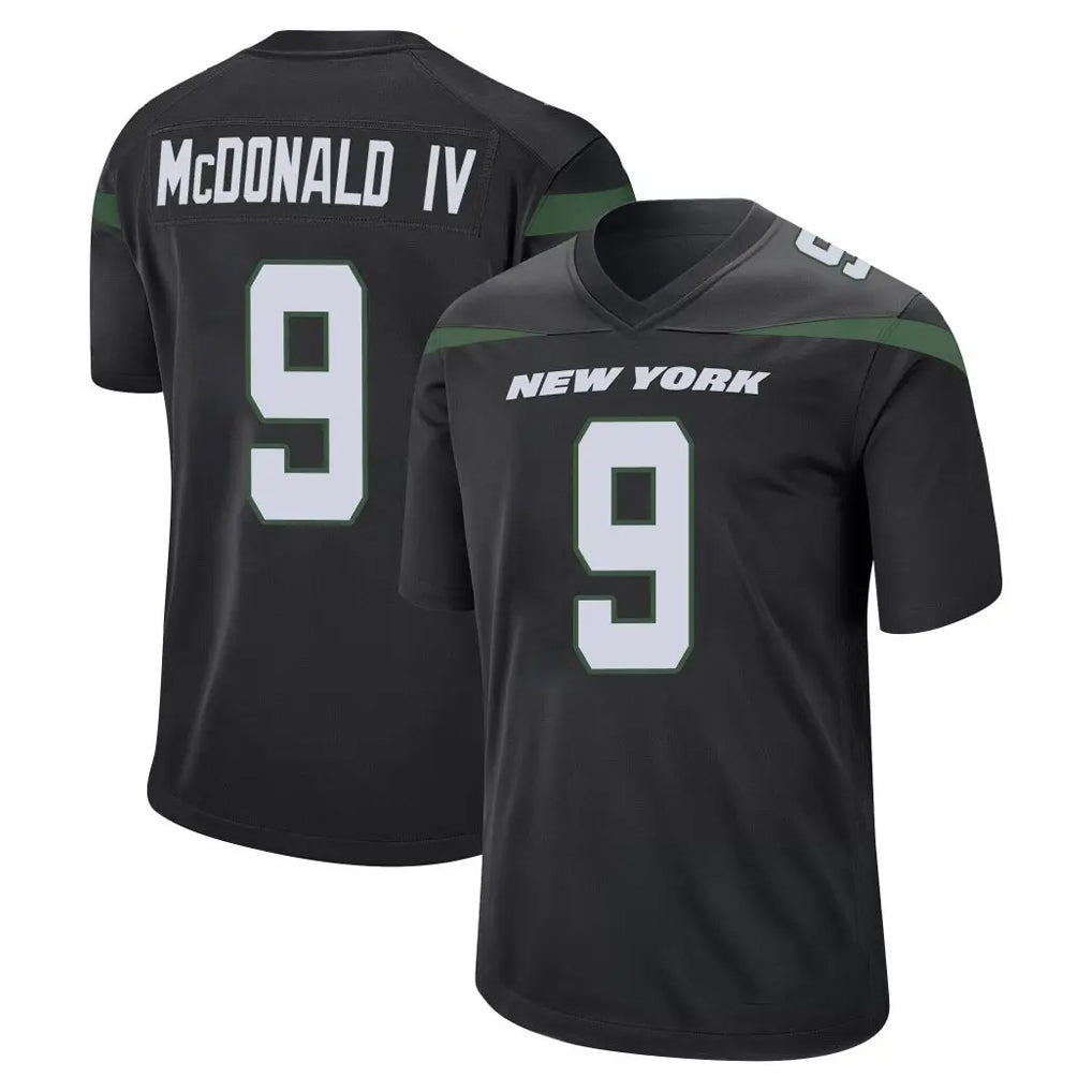 Tuec NY.Jets #9 Will McDonald IV Player Stealth Black Home Game Stitched Jerseys