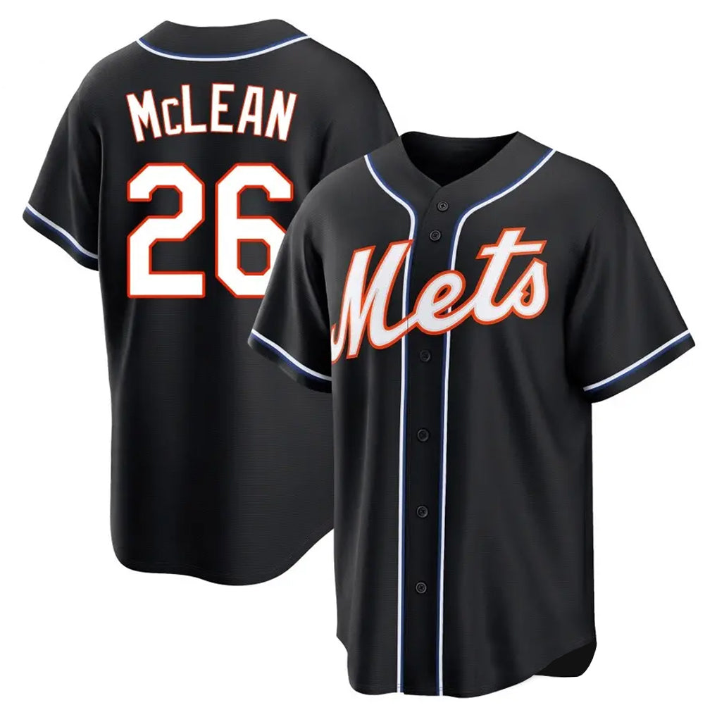 tuec NY.Mets #26 Nolan McLean Player Black Fashion Out Game Stitched Jerseys