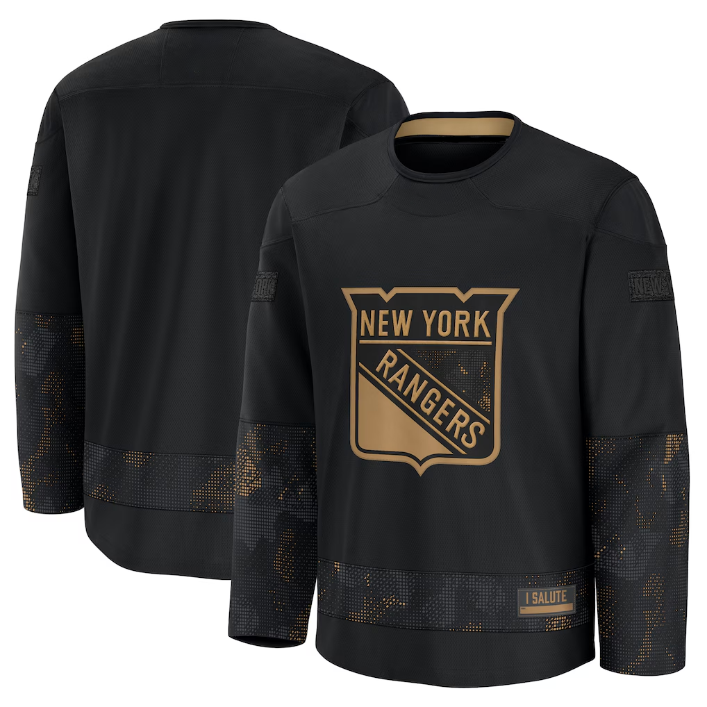 Tuec NY.Rangers Black 2024 Military Appreciation Practice Jerseys