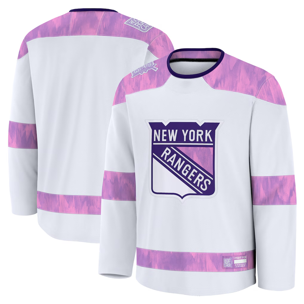 Tuec NY.Rangers White 2024 Hockey Fights Cancer Practice Jerseys