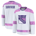Tuec NY.Rangers White Hockey Fights Cancer Survivor Practice Jerseys