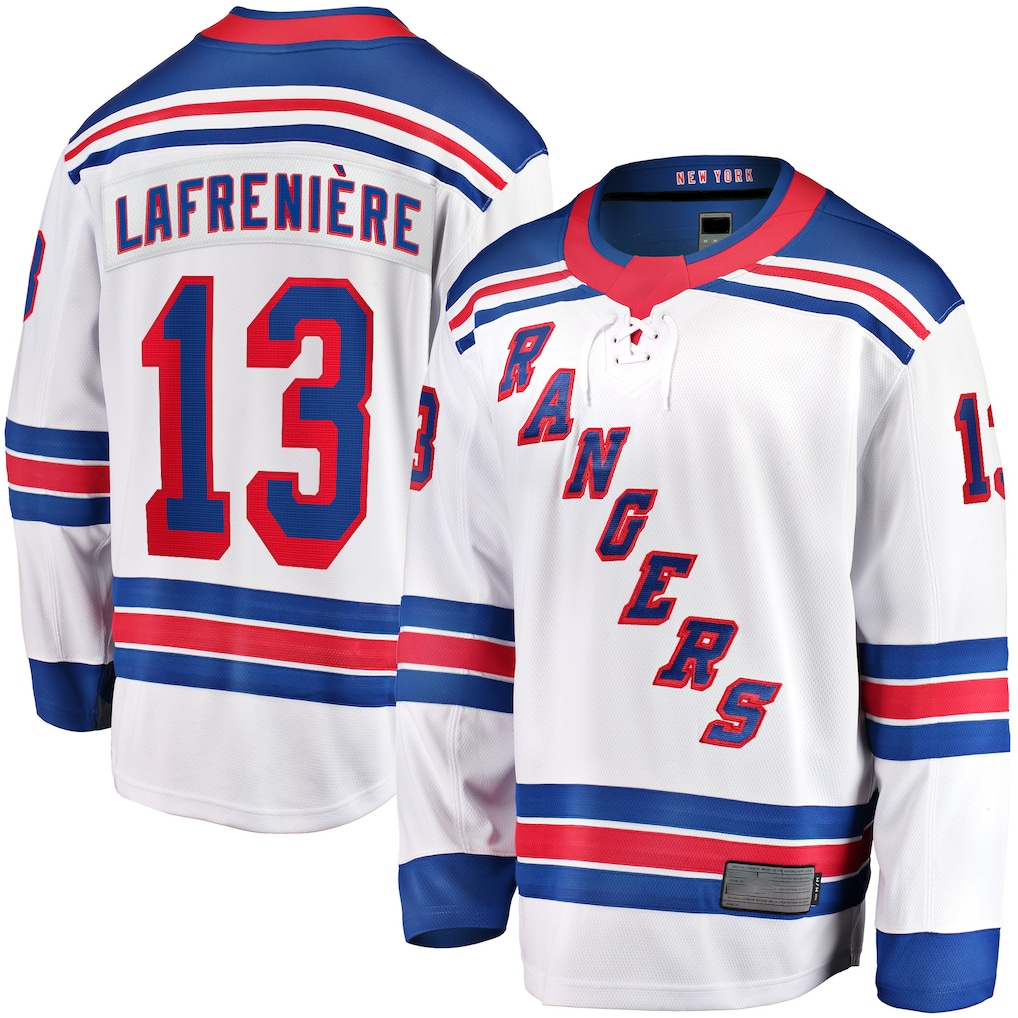 Tuec NY.Rangers #13 Alexis Lafreniere White Breakaway Jerseys