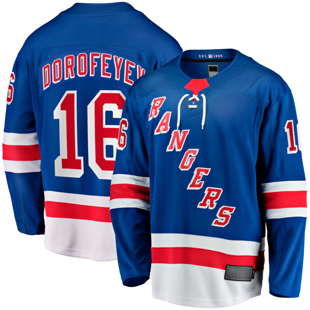 Tuec NY.Rangers #16 Pavel Dorofeyev Blue Home Breakaway Jerseys