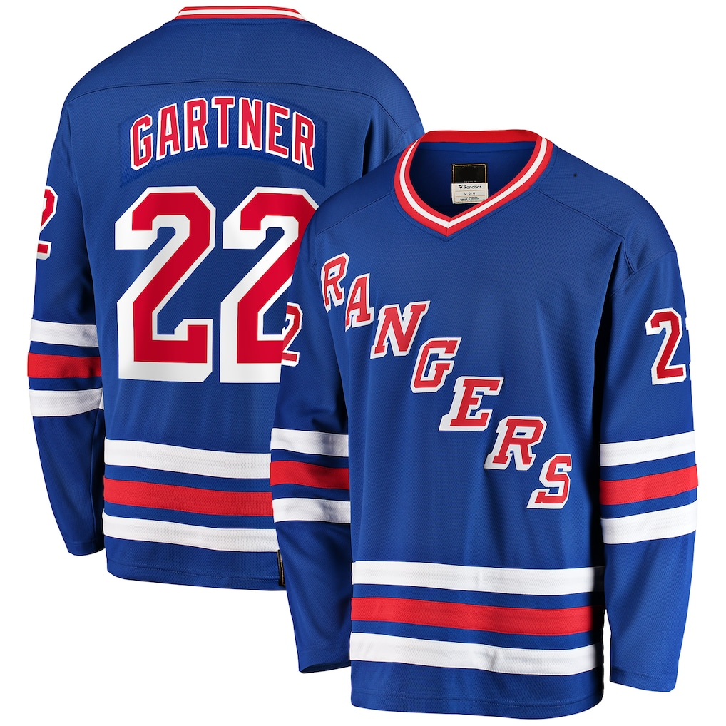 Tuec NY.Rangers #22 Mike Gartner Blue Home Breakaway Jerseys