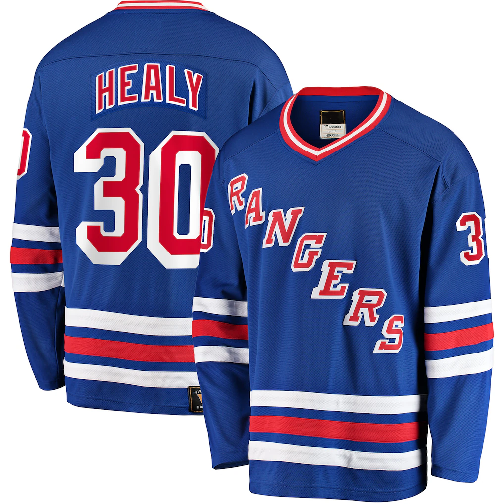 Tuec NY.Rangers #30 Glenn Healy Blue Premier Breakaway Retired Player Jerseys