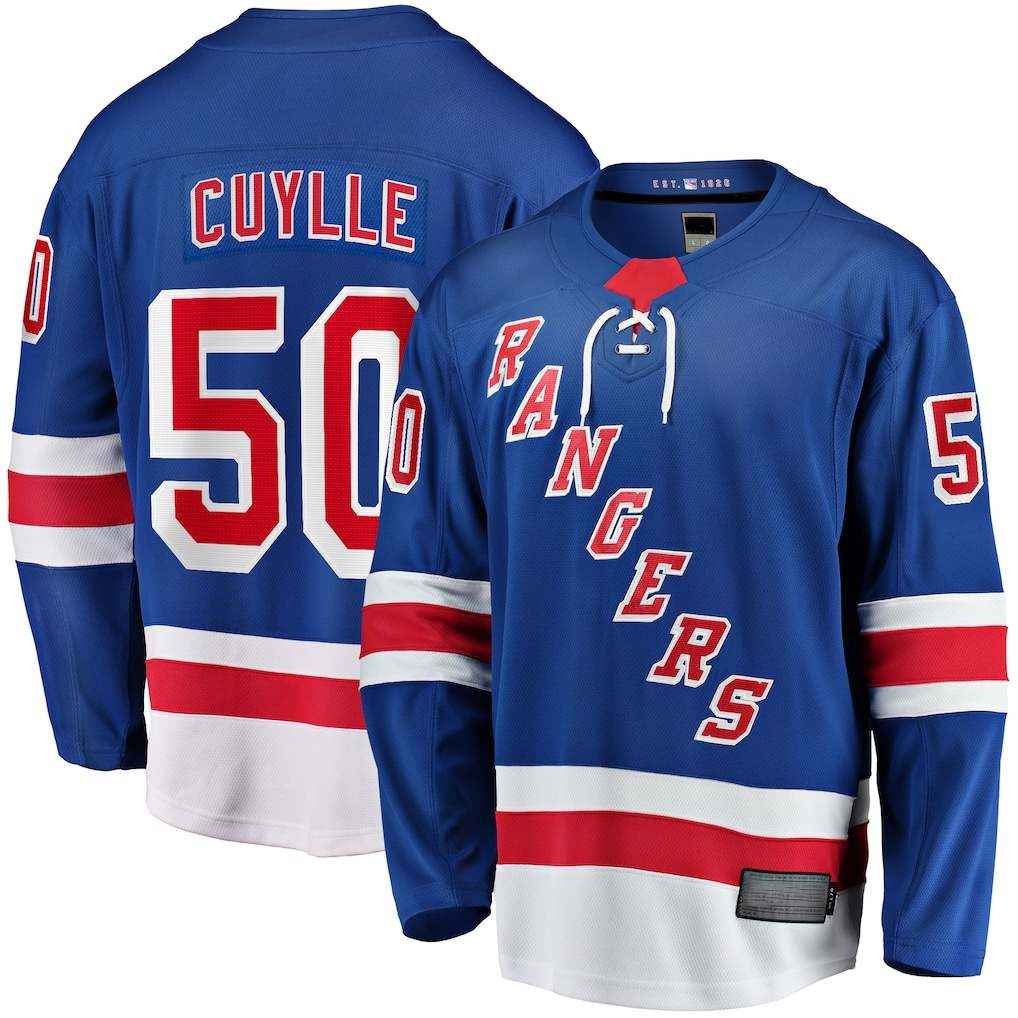 Tuec NY.Rangers #50 Will Cuylle Blue Home Premier Breakaway Player Jerseys