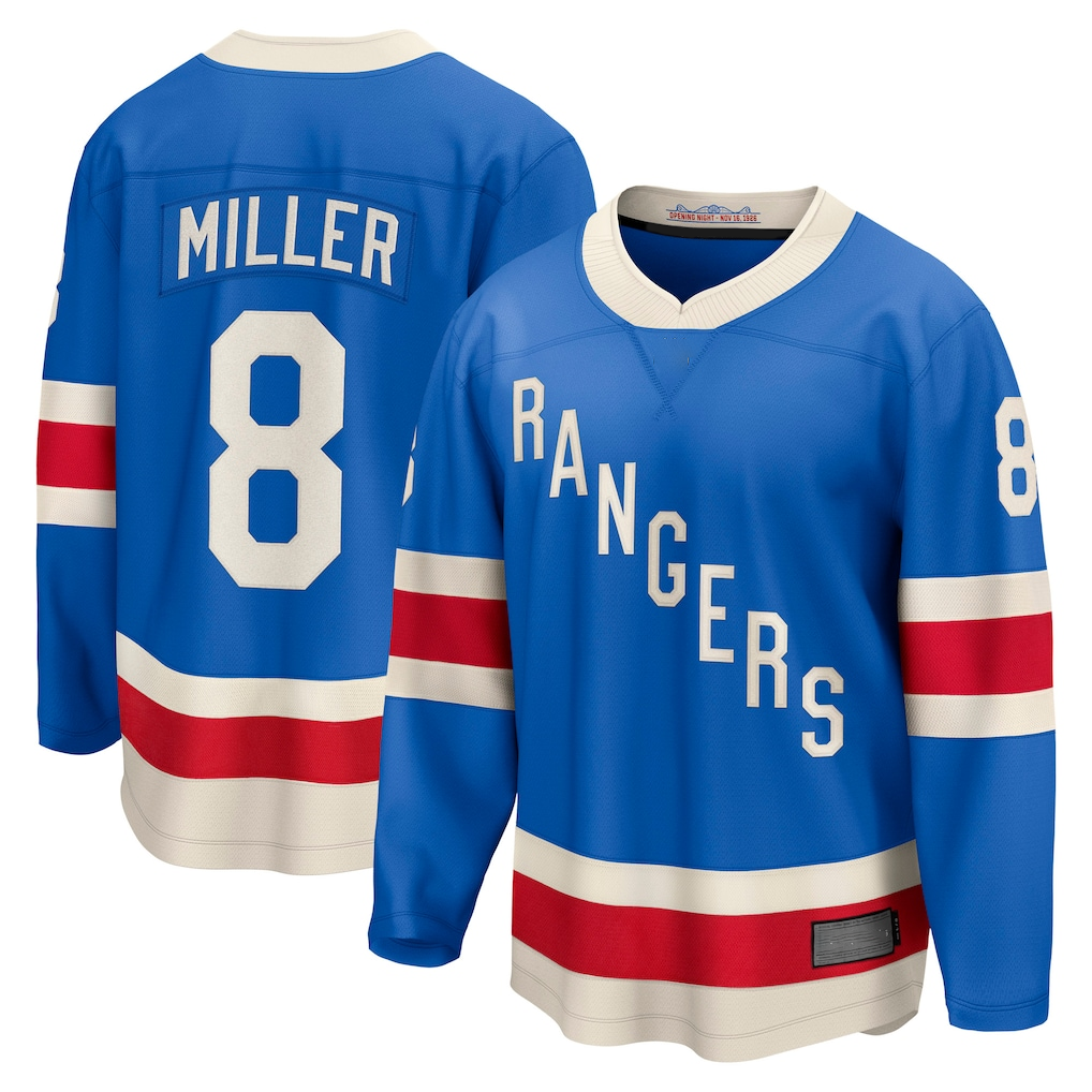 Tuec NY.Rangers #8 J.T. Miller Blue Centennial Breakaway Jerseys