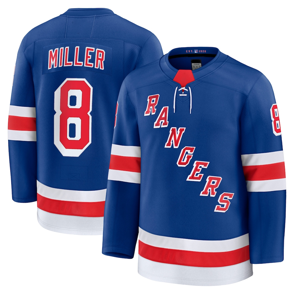 Tuec NY.Rangers #8 J.T. Miller Blue Home Premium Jerseys