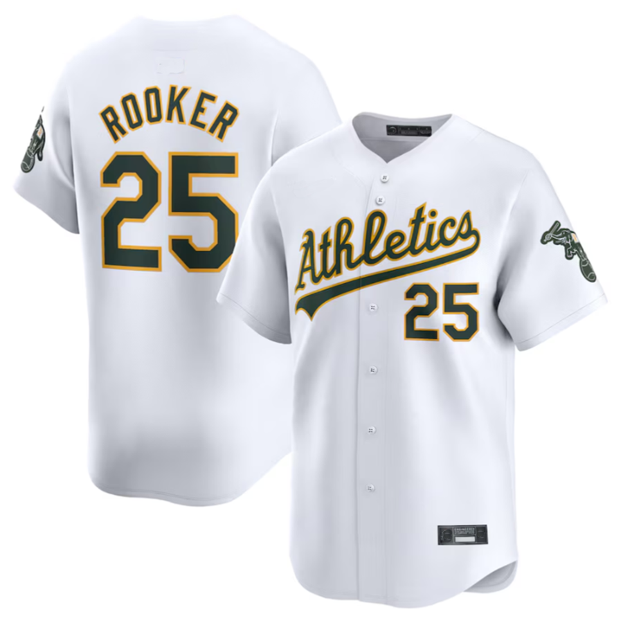 tuec Athletics #25 Brent Rooker White Home Limited Player Jersey American Stitched Personalized Jerseys
