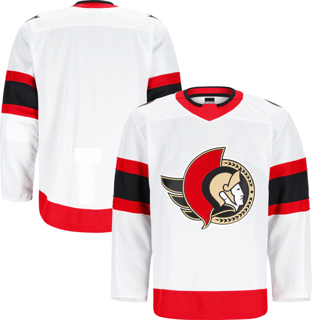 Tuec O.Senators White Away Authentic Pro Jerseys