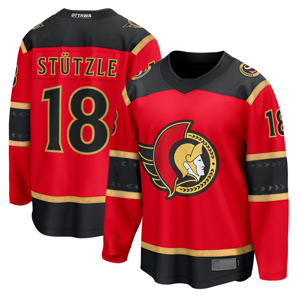 Tuec O.Senators #18 Tim Stutzle Red Alternate Breakaway Jerseys