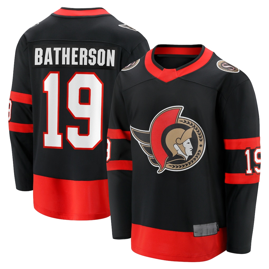 Tuec O.Senators #19 Drake Batherson Black Home Breakaway Jerseys