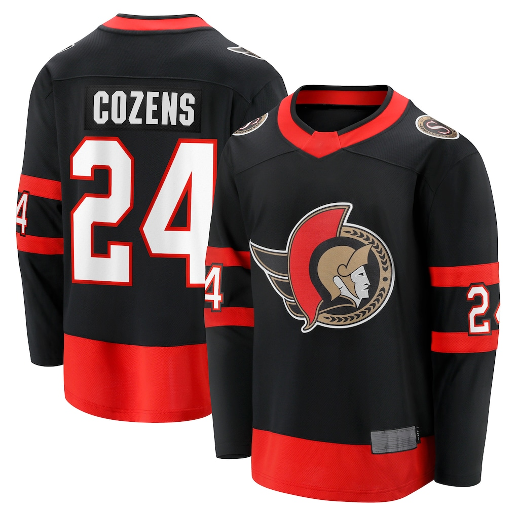 Tuec O.Senators #24 Dylan Cozens Black Home Breakaway Jerseys
