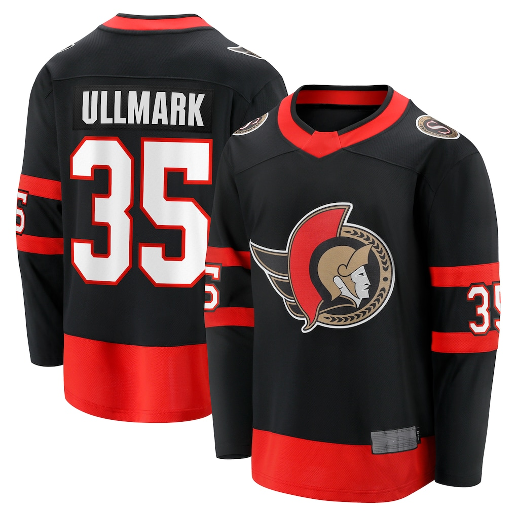 Tuec O.Senators #35 Linus Ullmark Black Home Premier Breakaway Player Jerseys