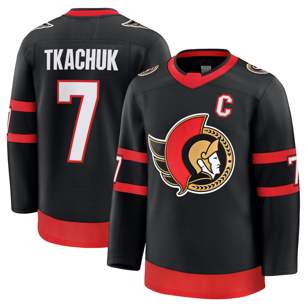 Tuec O.Senators #7 Brady Tkachuk Black Home Premium Jerseys