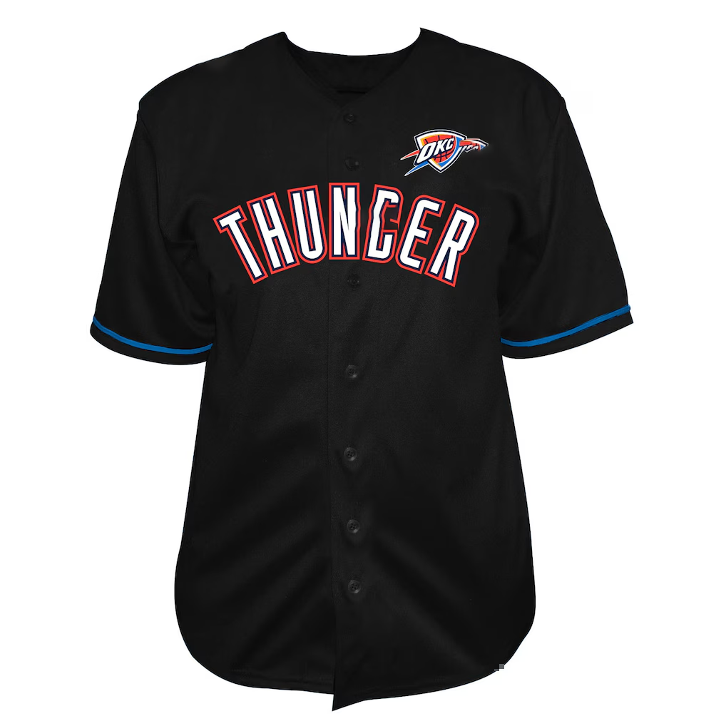 tuec OC.Thunder Black Big & Tall Pop Full-Button Stitched Jerseys
