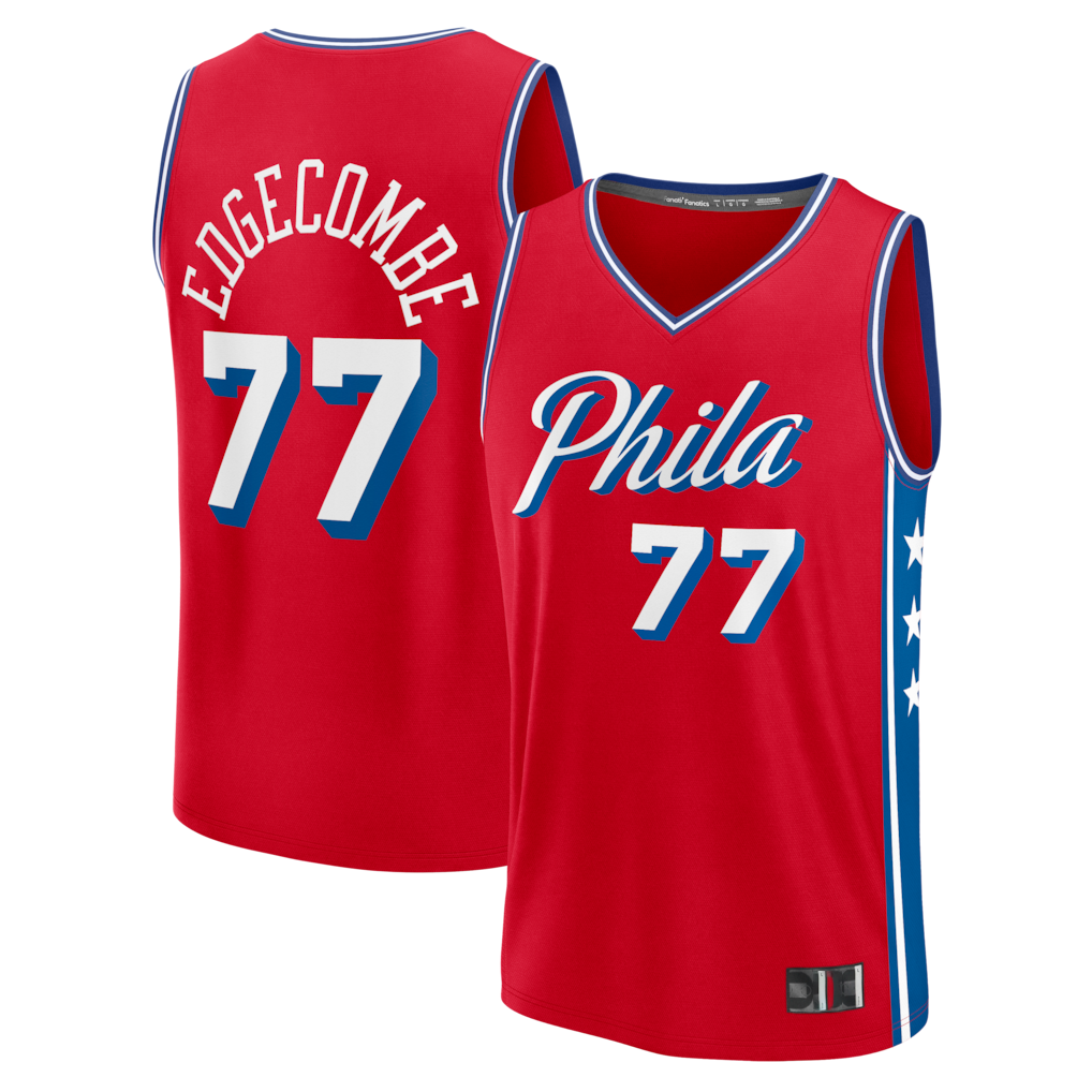 tuec P.76ers #77 VJ Edgecombe Red Fast Break Replica Player Jerseys - Statement Edition