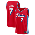 tuec P.76ers #7 Jaylen Brown Red Fast Break Jerseys - Statement Edition