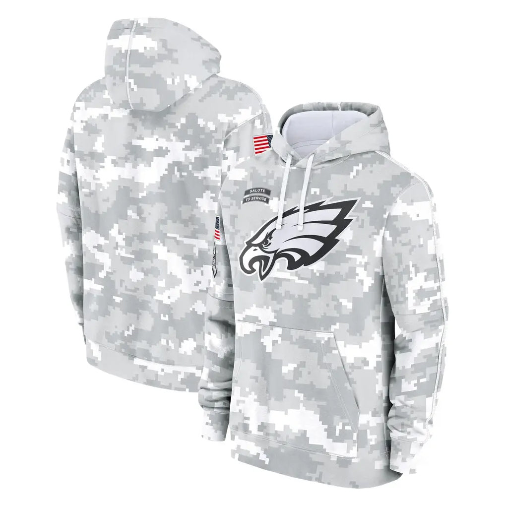 Tuec P.Eagles Arctic Camo Salute to Service Pullover Hoodies Limited Game Blank Player Stitched Jerseys