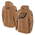 Tuec P.Eagles Brown Salute to Service Pullover Hoodies Limited Game Blank Player Stitched Jerseys