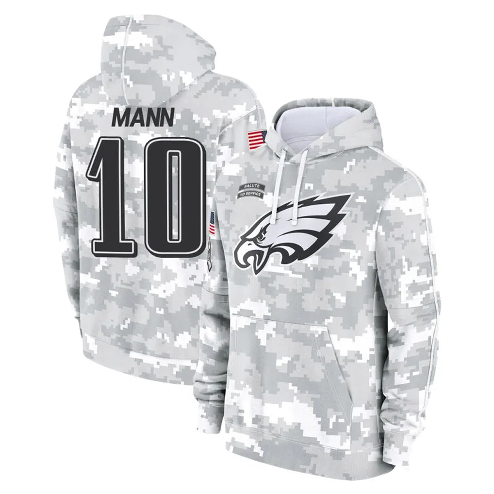 Tuec P.Eagles #10 Braden Mann Player Arctic Camo Salute to Service Pullover Hoodies Limited Game Stitched Jerseys