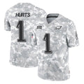 Tuec P.Eagles #1 Jalen Hurts Player Arctic Camo Salute to Service Limited Game Stitched Jerseys