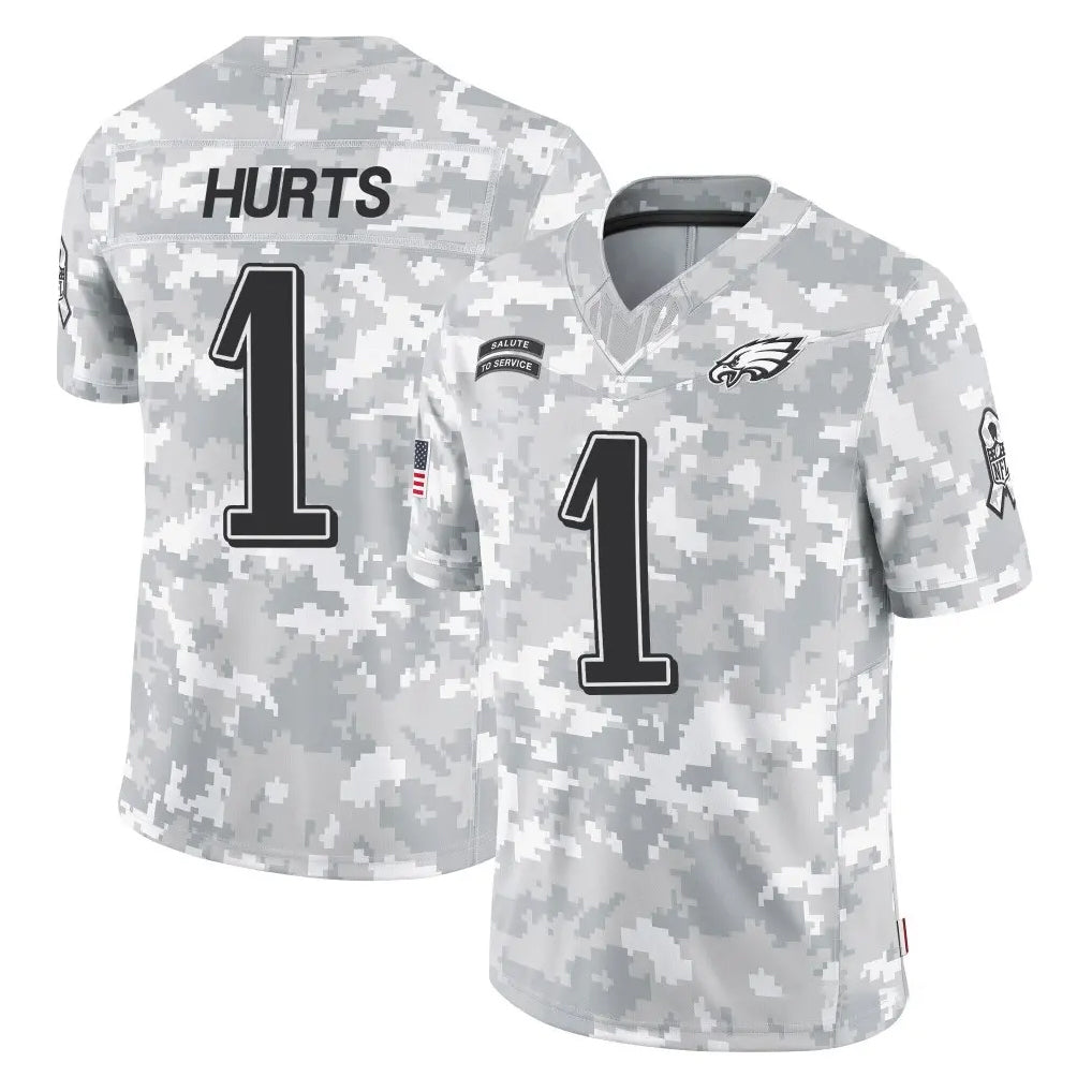 Tuec P.Eagles #1 Jalen Hurts Player Arctic Camo Salute to Service Limited Game Stitched Jerseys