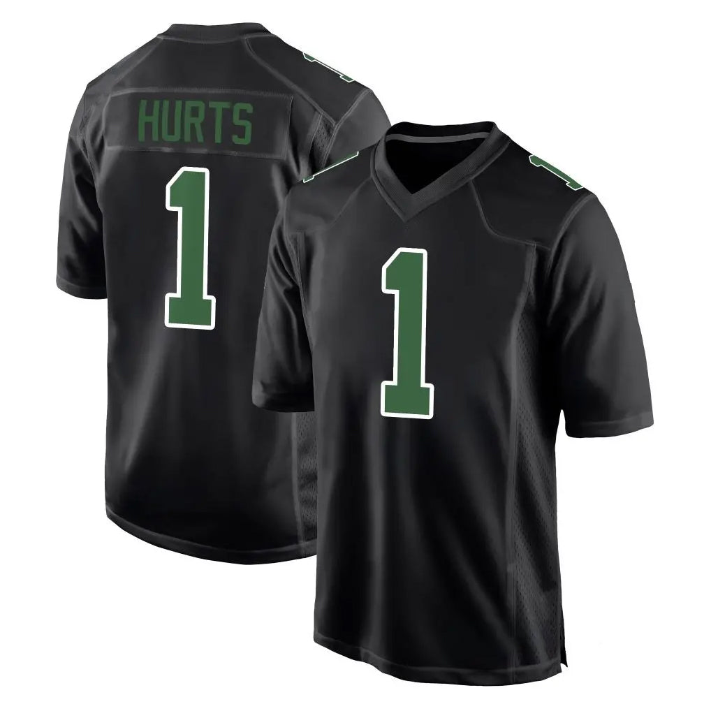 Tuec P.Eagles #1 Jalen Hurts Player Carbon Green Fashion Home Game Stitched Jerseys