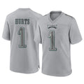 Tuec P.Eagles #1 Jalen Hurts Player Gray Atmosphere Fashion Home Game Stitched Jerseys