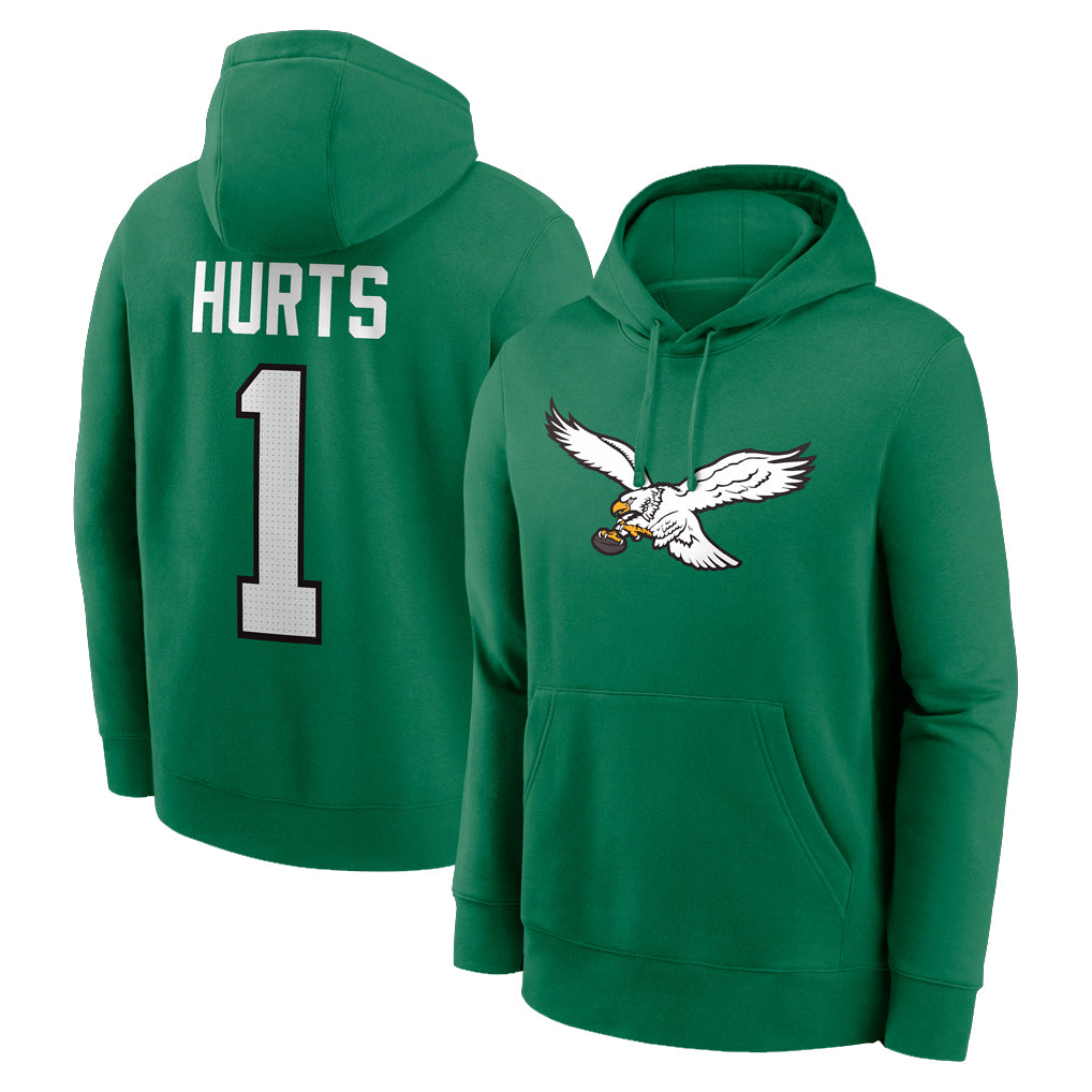 Tuec P.Eagles #1 Jalen Hurts Player Green Pullover Hoodies Home Game Stitched Jerseys