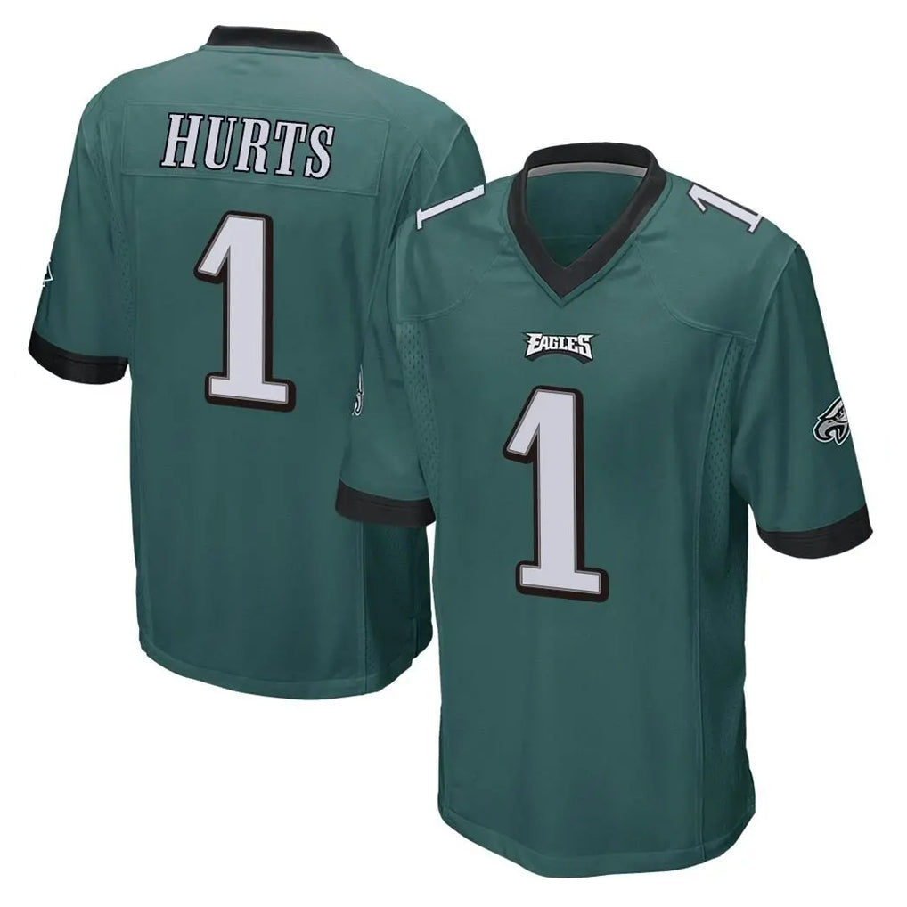 Tuec P.Eagles #1 Jalen Hurts Player Team Color Green Home Game Stitched Jerseys