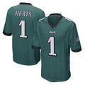 Tuec P.Eagles #1 Jalen Hurts Player Team Color Green Home Game Stitched Jerseys