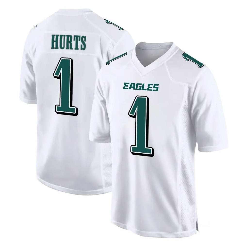 Tuec P.Eagles #1 Jalen Hurts Player White Tundra Fashion Home Game Stitched Jerseys