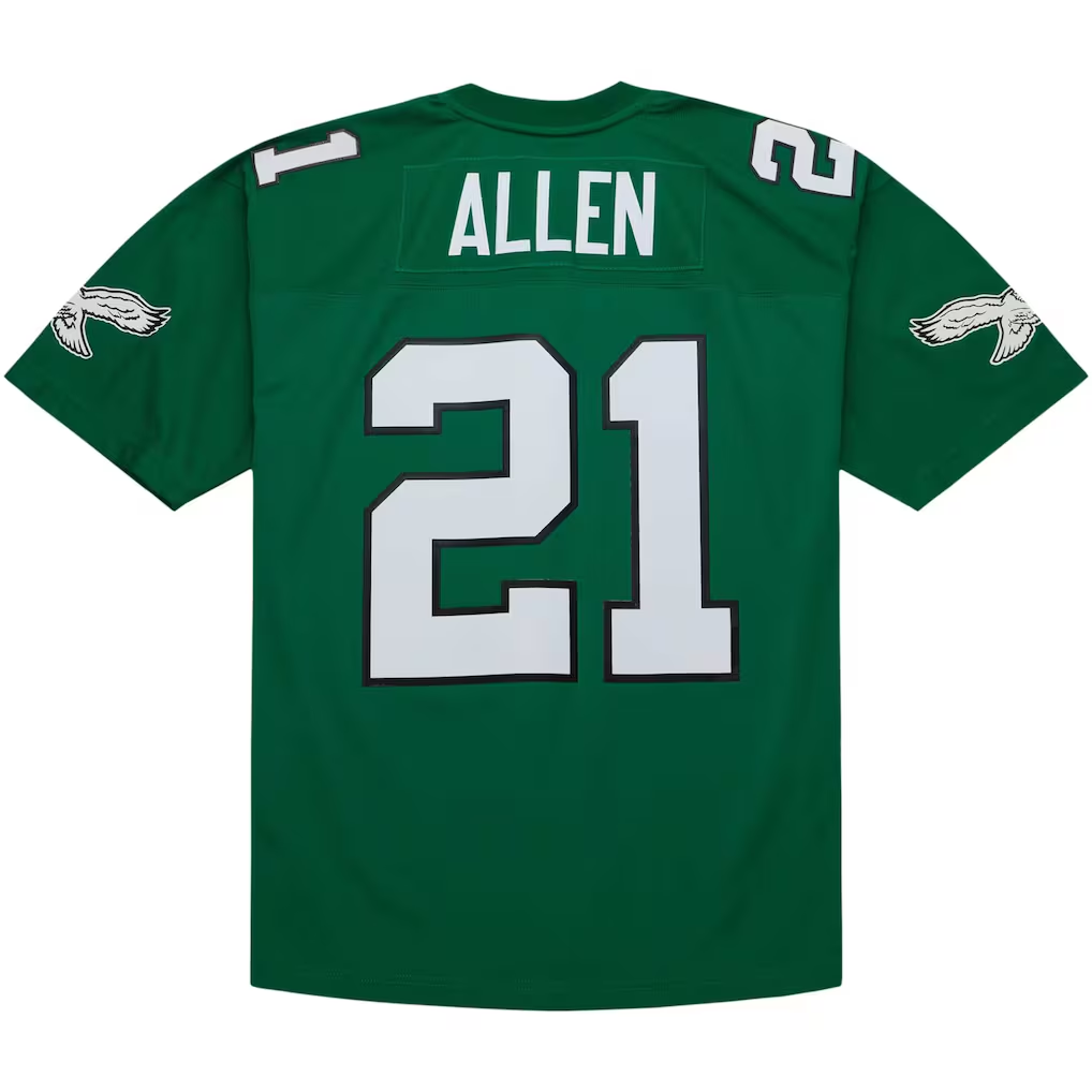 Tuec P.Eagles #21 Eric Allen Mitchell & Ness Kelly Green Legacy Replica Stitched Puhic Jersey