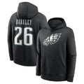 Tuec P.Eagles #26 Saquon Barkley Player Black Pullover Hoodies Home Game Stitched Jerseys
