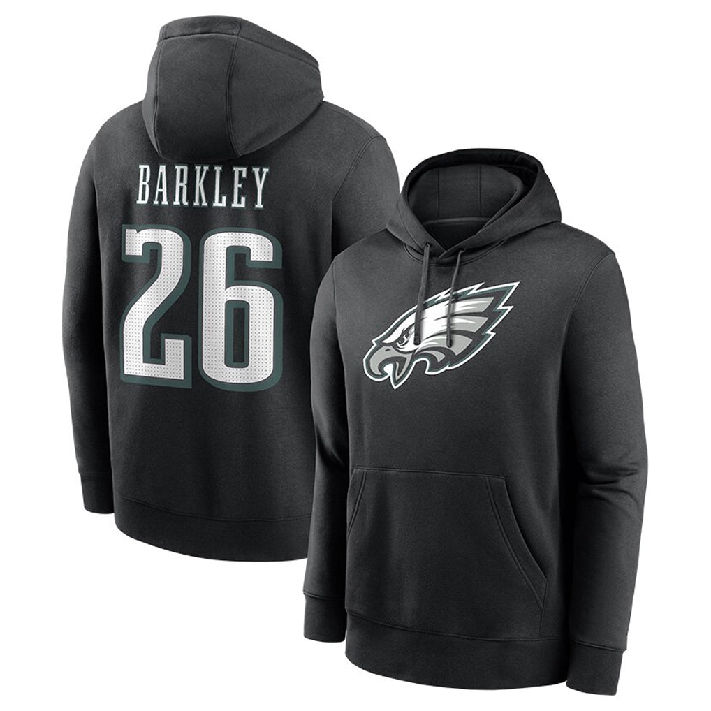 Tuec P.Eagles #26 Saquon Barkley Player Black Pullover Hoodies Home Game Stitched Jerseys