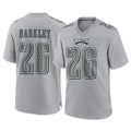 Tuec P.Eagles #26 Saquon Barkley Player Gray Atmosphere Fashion Home Game Stitched Jerseys