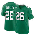 Tuec P.Eagles #26 Saquon Barkley Player Green Kelly Alternate Home Game Stitched Jerseys