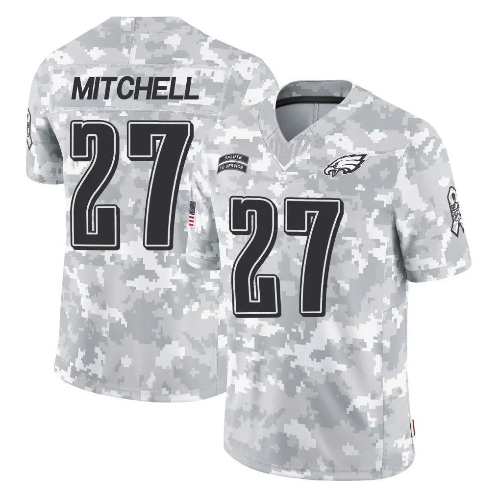 Tuec P.Eagles #27 Quinyon Mitchell Player Arctic Camo Salute to Service Limited Game Stitched Jerseys