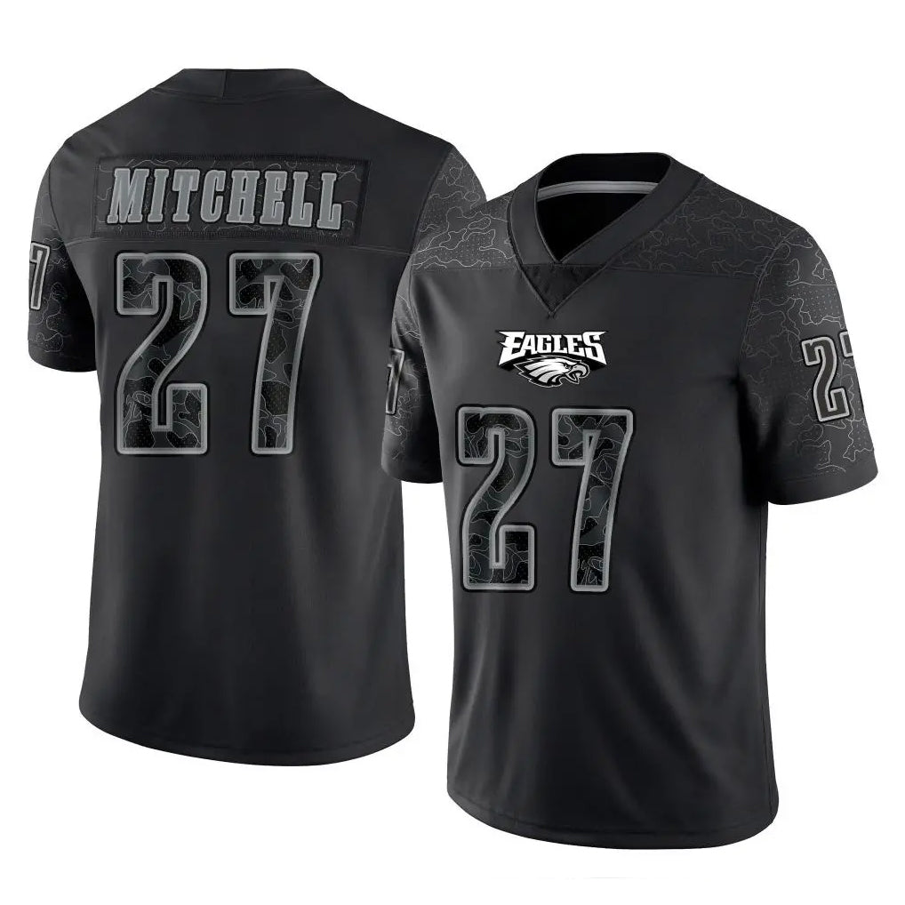 Tuec P.Eagles #27 Quinyon Mitchell Player Black Reflective Limited Home Game Stitched Jerseys