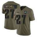 Tuec P.Eagles #27 Quinyon Mitchell Player Olive 2025 Salute To Service Limited Stitched Jerseys