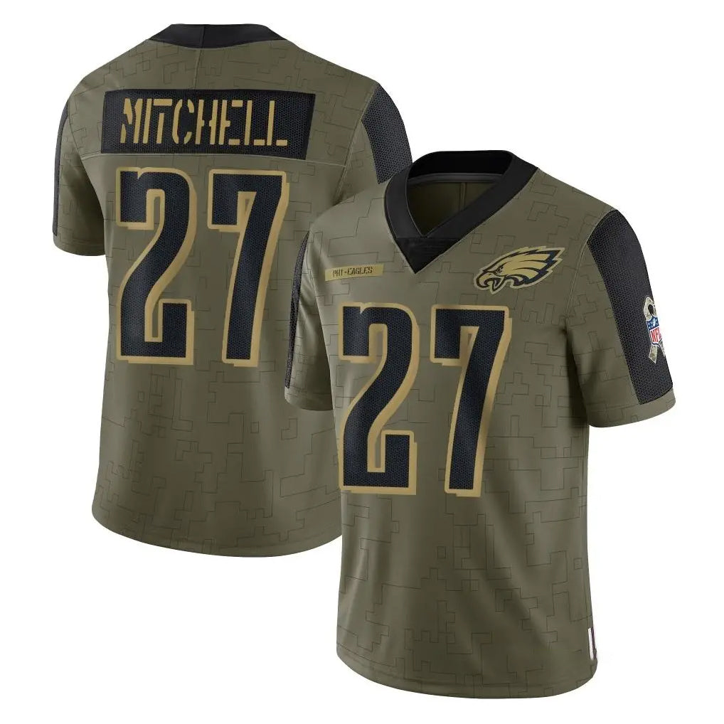 Tuec P.Eagles #27 Quinyon Mitchell Player Olive Salute To Service Limited Game Stitched Jerseys