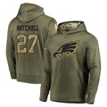 Tuec P.Eagles #27 Quinyon Mitchell Player Olive Salute to Service Pullover Hoodies Home Game Stitched Jerseys