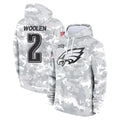 Tuec P.Eagles #2 Riq Woolen Player Arctic Camo Salute to Service Pullover Hoodies Limited Game Stitched Jerseys