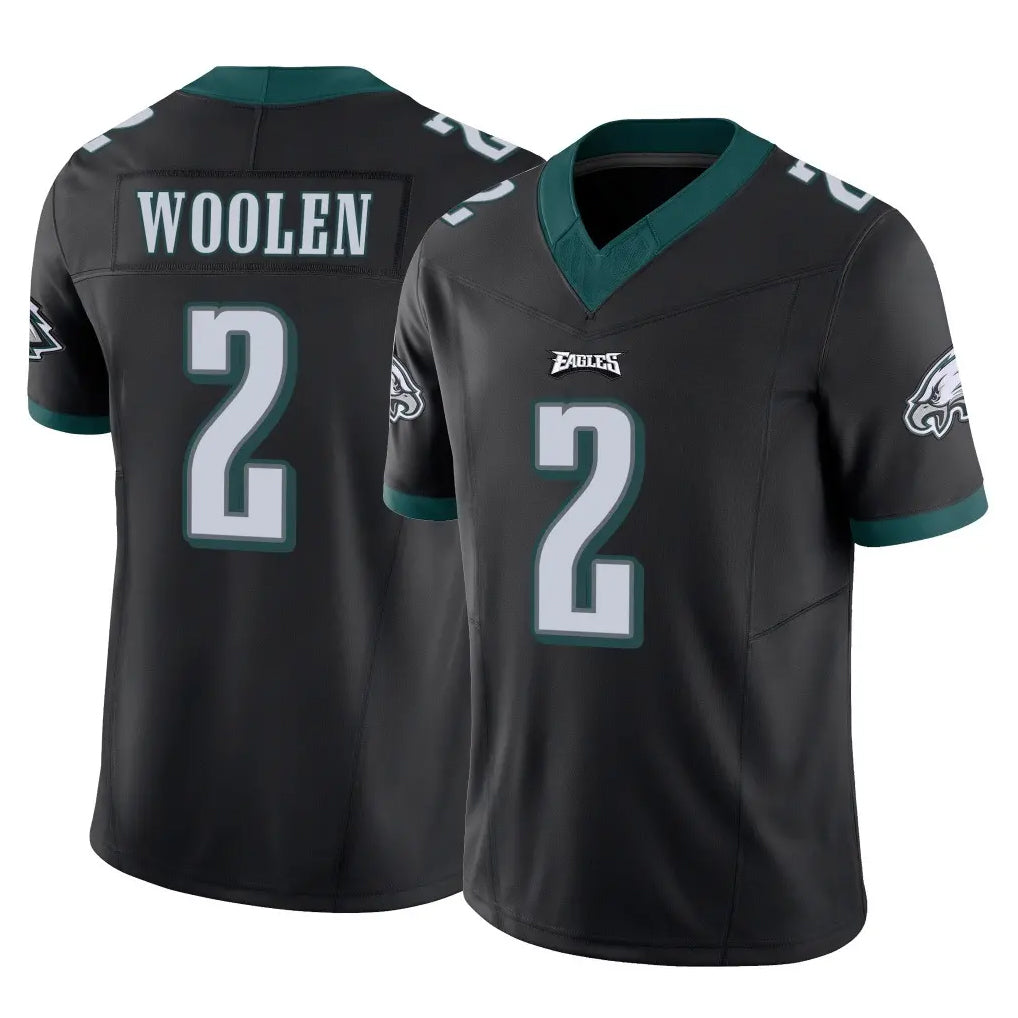 Tuec P.Eagles #2 Riq Woolen Player Black Limited Vapor F.U.S.E. Home Game Stitched Jerseys