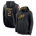 Tuec P.Eagles #2 Riq Woolen Player Black Salute to Service Hoodies Limited Game Stitched Jerseys