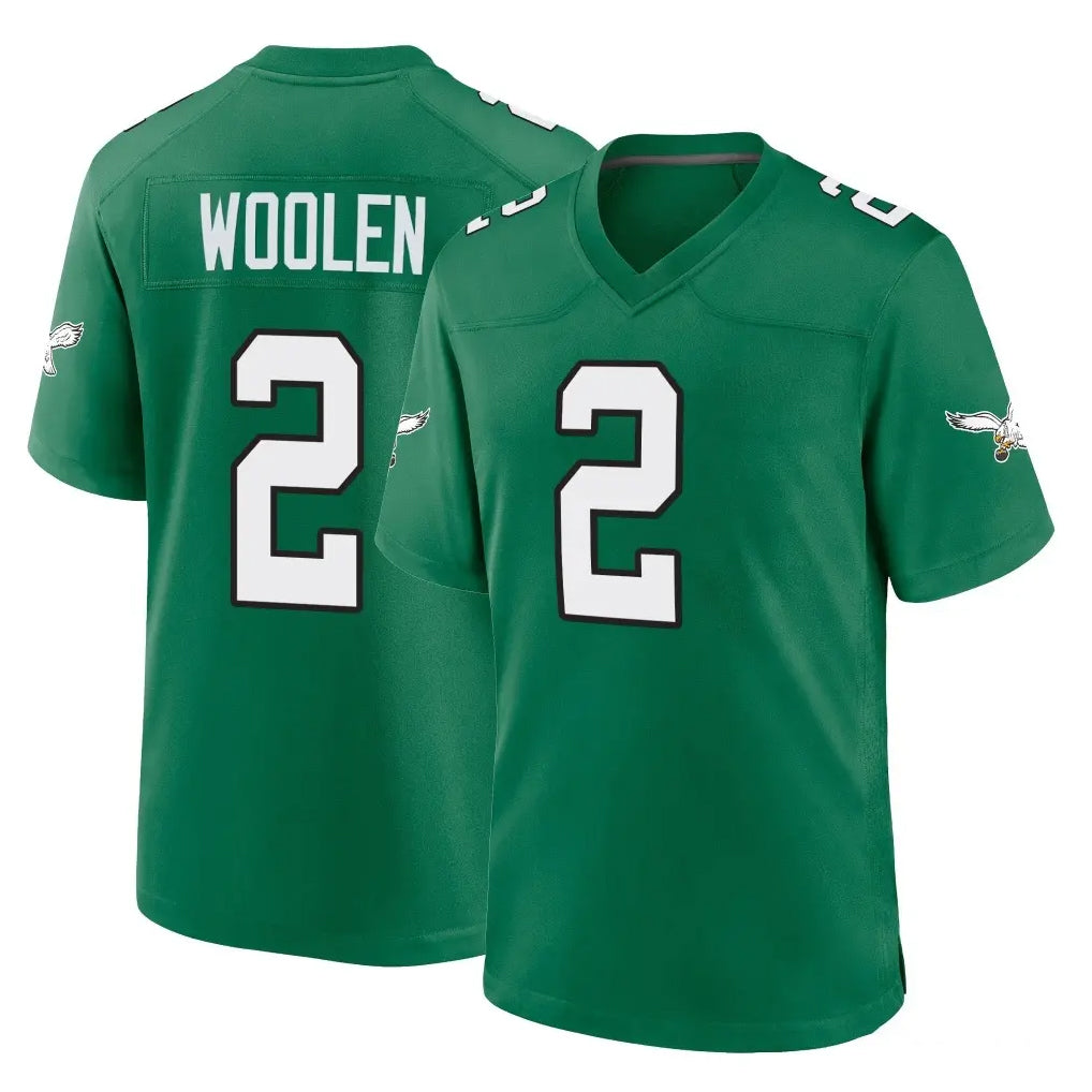 Tuec P.Eagles #2 Riq Woolen Player Green Kelly Alternate Home Game Stitched Jerseys